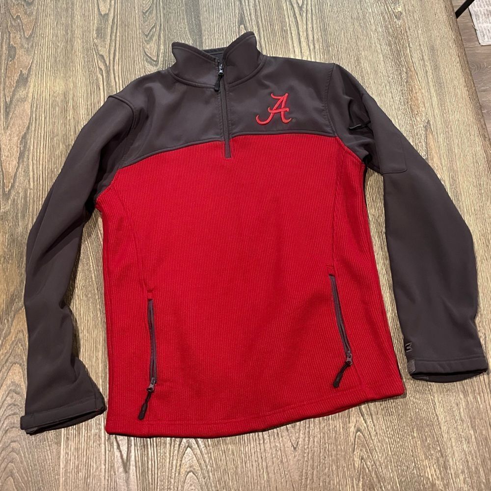 Colosseum Alabama Crimson Tide Pullover Jacket Zipper Pockets High Neck Red Sz M